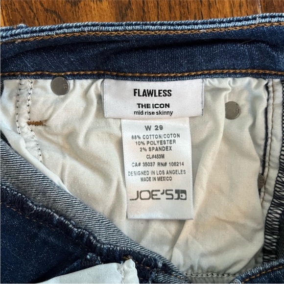 Joe’s Jeans Flawless The Icon Mid Rise Skinny Jeans in Dark Wash Size 29 - Picture 4 of 4